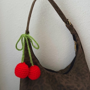 Crochet Cherry Bag Charm