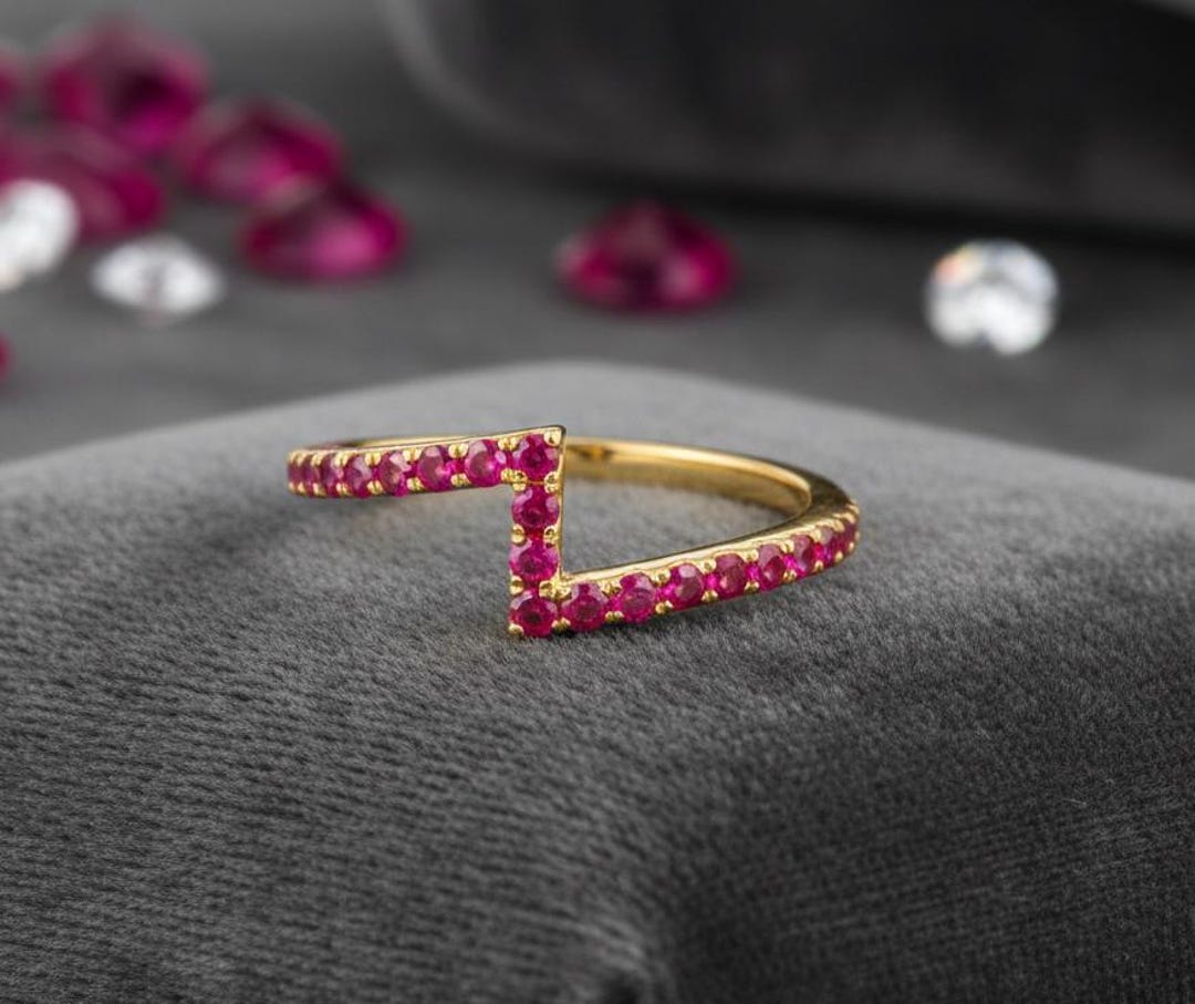 natural ruby silver ring, dainty ruby ring, stackable... Dainty Ruby Stacking Eternity Ring Gold Minimalist Ring Ruby Ring July ...