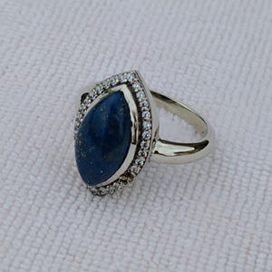 Lapis Lazuli Ring: Handmade 925 Sterling Silver Boho Ring