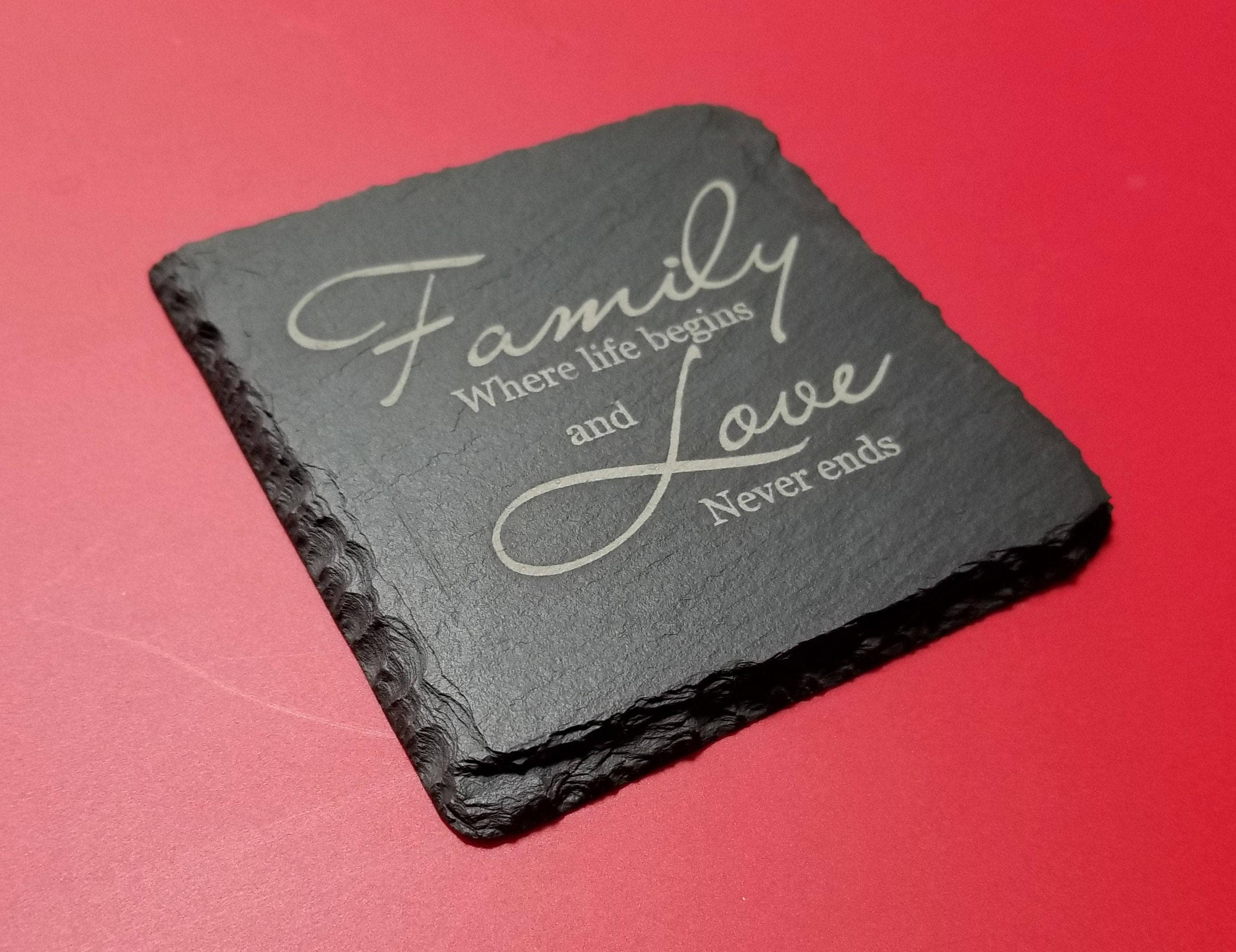 Laser Engraving SLATE COASTERS Set of 4 With Black Elegant Box Etsy