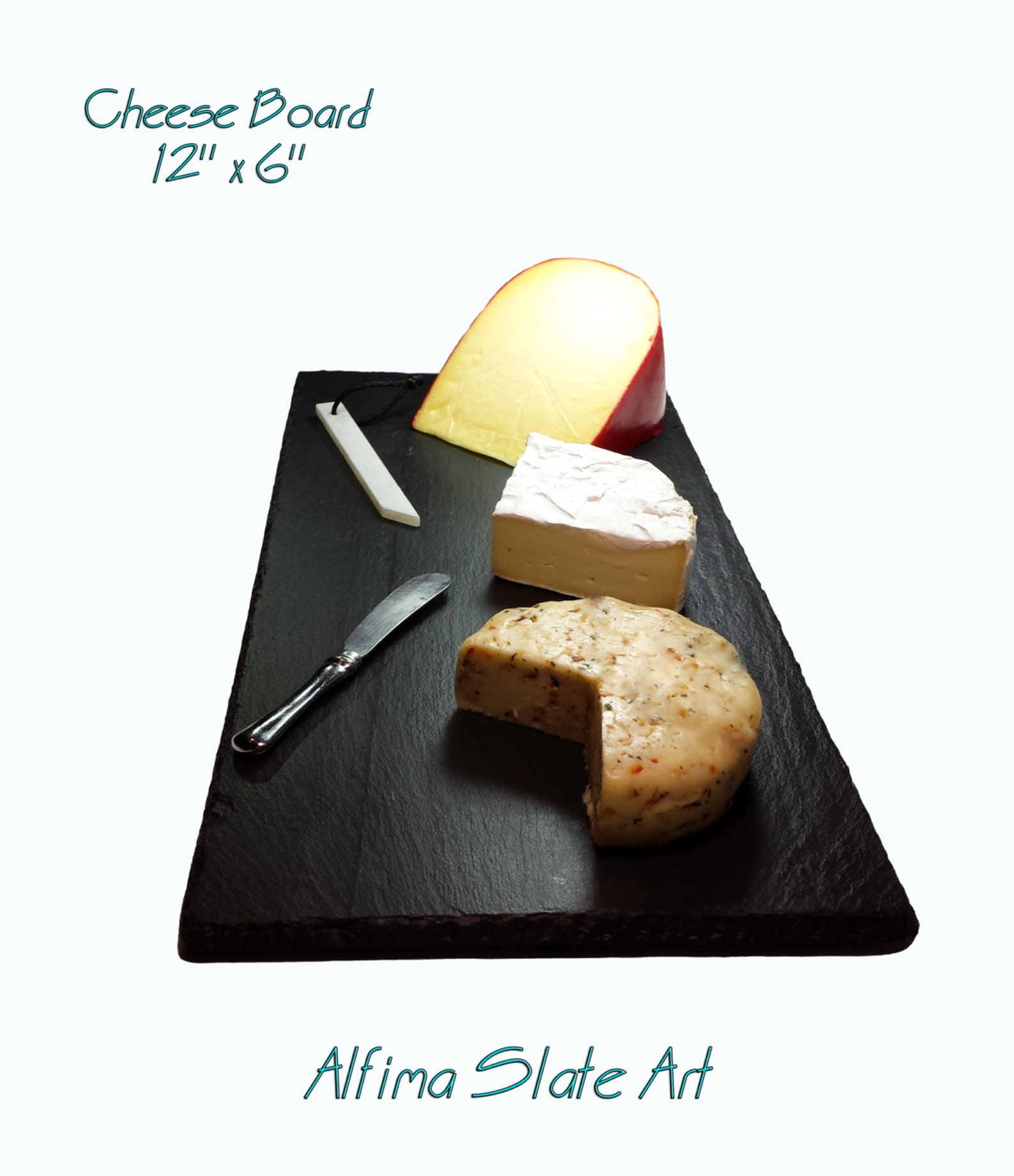6 X 12 Slate Cheese Board With Soapstone Chalk Etsy