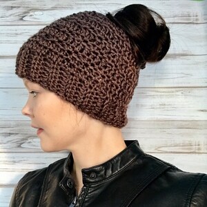 Messy Bun Hat Custom Color Ponytail Hat Mom Bun Running winter spring hat womens hat teen hat messy bun hat crochet hat Unique handmade gift