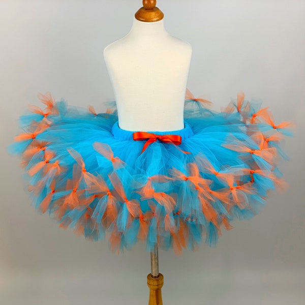 Turquoise and Orange Petti Tutu sewn tutu birthday party Photo Prop girls clothing petti skirt pageant skirt Princess tutu Birthday Gift