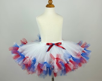 4th of July Petti Tutu Sewn Tutu Skirt, Red, White, Blue, Independence day, girls clothing, Photo Prop, Parade tutu, Summer tutu skirt, Gift