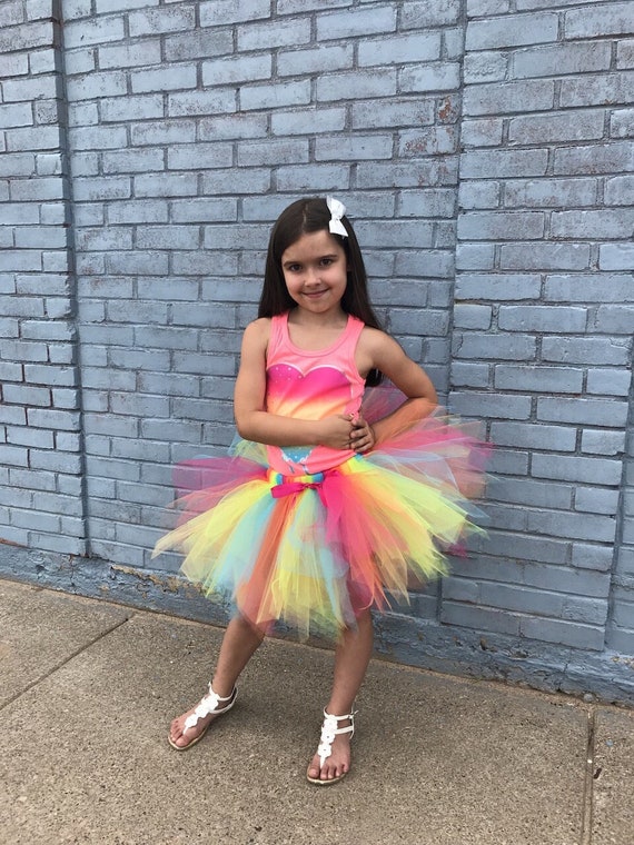Neon long tutu skirt cheap