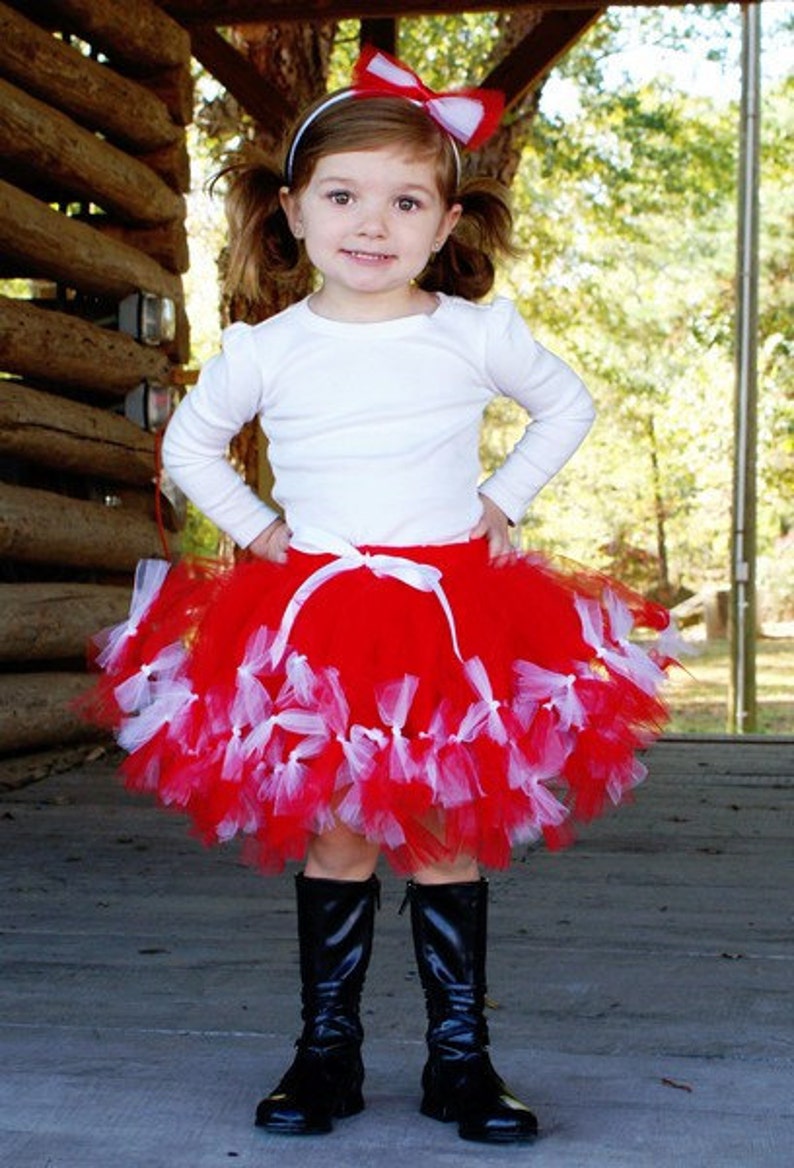 Red & White Sewn Petti Tutu Valentine's day Petti Skirt image 4