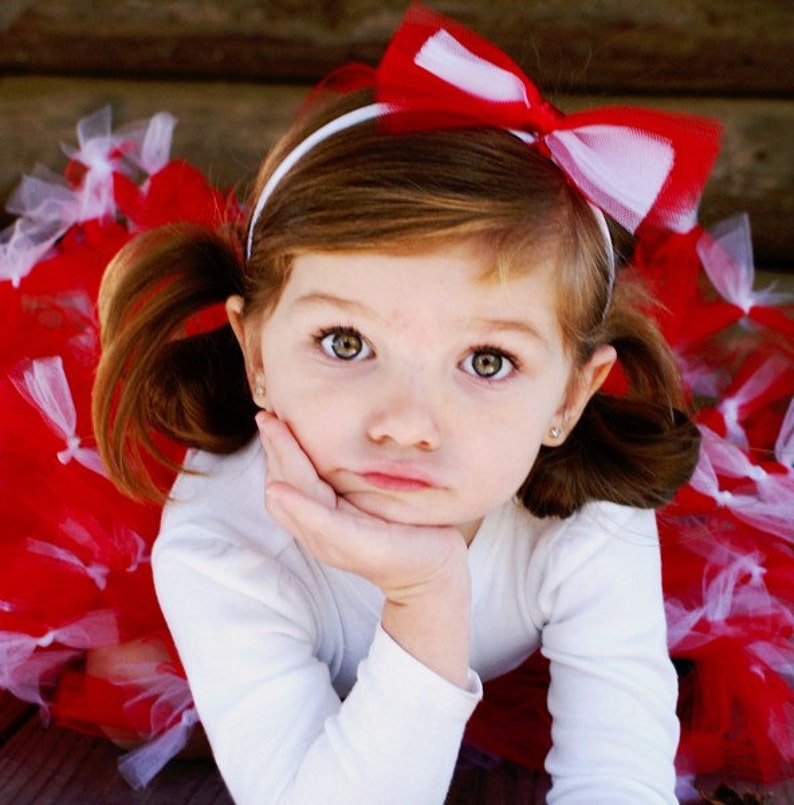Red & White Sewn Petti Tutu Valentine's day Petti Skirt image 1