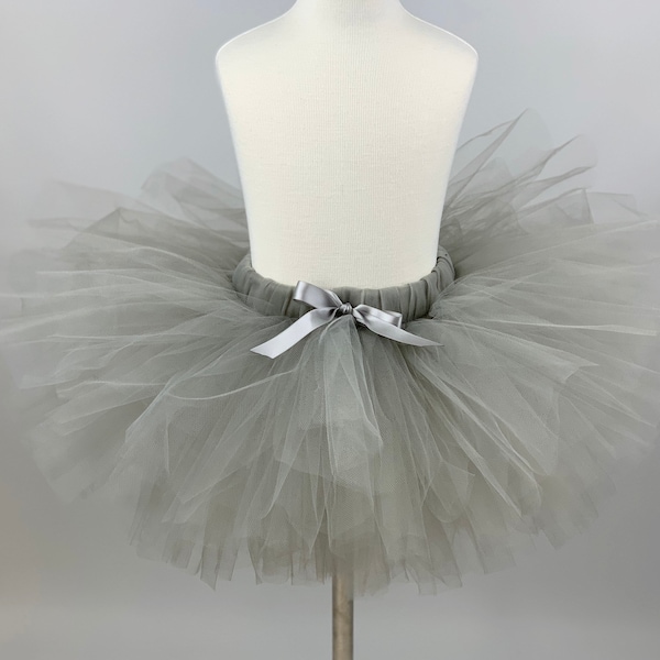 Silver Sewn Tutu gray girls clothing skirts baby adult baby shower newborn cake smash tutu photo prop maternity tutu wedding accessories