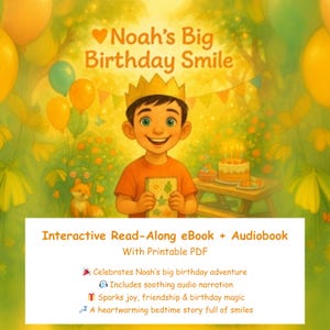 Noah’s Big Birthday Smile – Read-Along Audiobook Flipbook for Kids | Wholesome Birthday Adventure Through Nature | Online Interactive Ebook