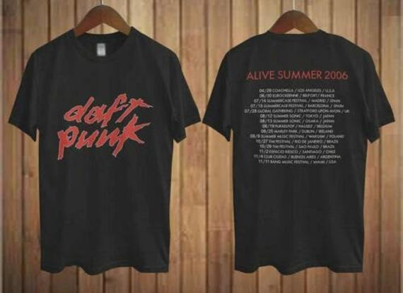 Daft Punk｜ALIVE 2006 ツアーT (Black・L) Rare: Daft Punk 'Alive Summer 2006' Tour T-Shirt - Men's Large