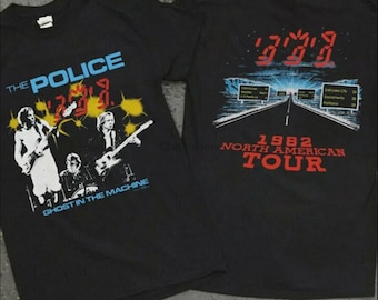Vintage Graphic 80&#39;s The Police Ghost In The Machine Concert Tour 1982 T-shirt Size S-4XL