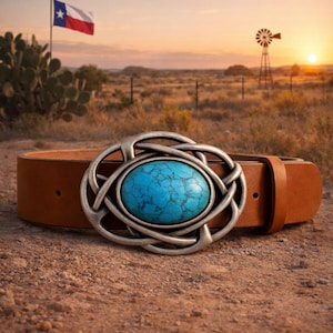Elegant Turquoise Belt Buckle