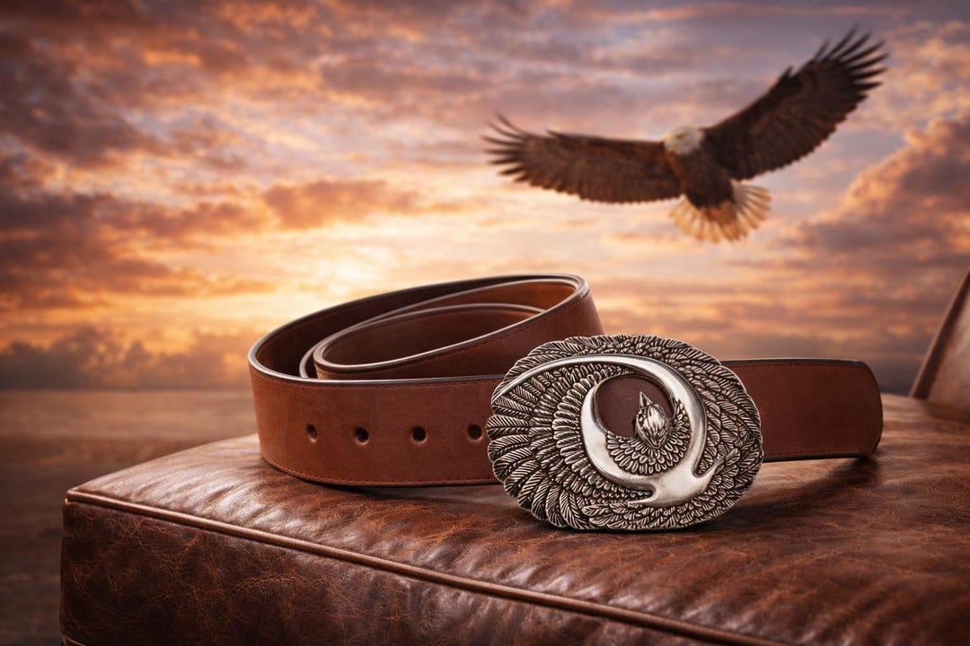 Vintage Silver Nickel Eagle Belt Buckle Vintage Mexico Alpaca Silver Nickel Silver FLYING BALD EAGLE  main image 4