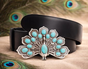 Vintage Peacock Belt Buckle: Brass Style, 70s Fashion - Etsy display picture 1