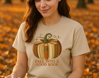 Fall Book Pumpkin T-Shirt, Autumn Reading Tee