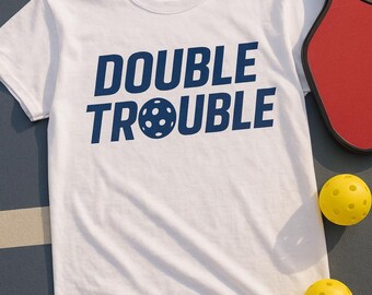 Double Trouble Pickleball-shirt, grappig uniseks T-shirt