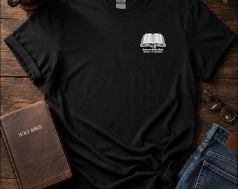Cover to Cover Club Shirt | Genesis to Revelation Christian Front Back T-Shirt | No Membership Required Everyone Welcome | Bible Study Gift