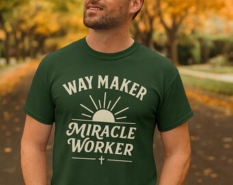 Way Maker Miracle Worker T-Shirt, Christian Graphic Tee for Men