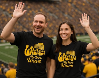 Das Iowa Wave Unisex-T-Shirt, Damen-T-Shirt oder Hoodie, Iowa College Game Day T-Shirt, Football-Traditions-Shirt, Fanartikel für Alumni und Fans