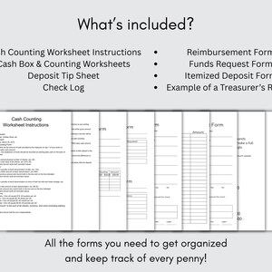 PTO/PTA Treasurer Forms, Instant Download Pdf's, Itemized Deposit Form ...