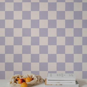 Retro Checkerboard Wallpaper in Lilac and White | Trending Decor for Kitchens Bedrooms and Bathrooms (Peel & Stick or Traditional) image 12