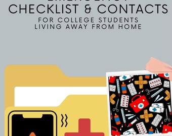 Young Adult Emergency Checklist | College Students  | Fillable PDF | College Safety Printable | Digital Download | Away From Home Planning