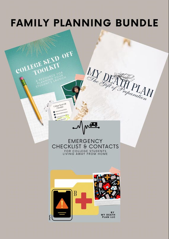 Family Planning Essentials Bundle | My Death Plan | College Send-Off Toolkit + Emergency Checklist | Digital Download | Parents & Students