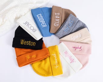 Personalized Embroidered Baby Beanie: Custom Name Kids Winter Hat