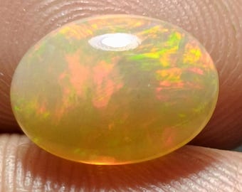 Natural Ethiopian Fire Opal Oval Cabochon Gemstone (12x8.80 MM) – Jewelry Making Stone