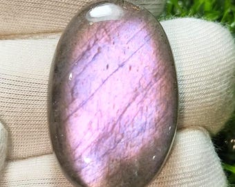 Natural Purple Flash Oval Labradorite Cabochon for Jewelry Making (27x17mm)