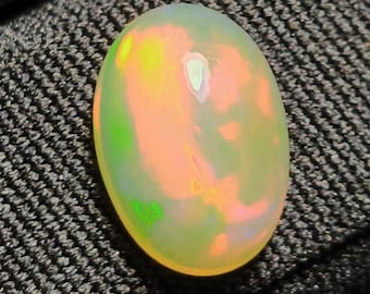 Natural Ethiopian Welo Opal Cabochon: Multicolor Oval Gemstone