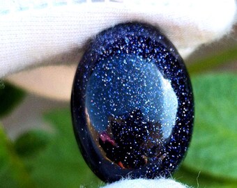 Blue Sunstone Cabochon, Sparkling Oval Cabochon Loose Gemstone For Handmade Jewelry Design.  (16x22 MM)