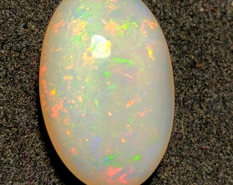Natural Ethiopian Opal Cabochon, 18.6x12mm Oval Welo Fire Gemstone for Jewelry