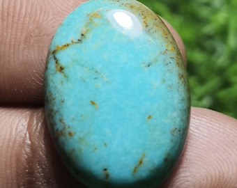 Arizona Turquoise Cabochon, Blue Stone with Brown Matrix (12.40 Carat)