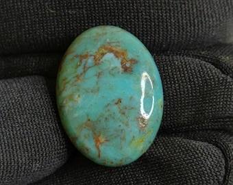 Arizona Turquoise Cabochon, Oval Gemstone for Boho Jewelry (15x20mm, 6.80 Carat)