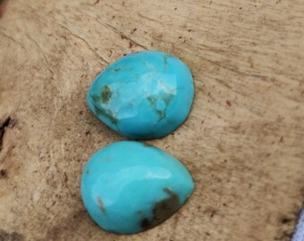 Arizona Turquoise Cabochons, Pear Shape (8x10 MM, 2 Pcs)