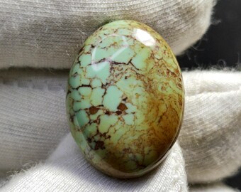 Arizona Turquoise Cabochon: 8.15 Carat Oval Gemstone, Brown Matrix