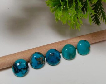Arizona Turquoise Lot, 5 Round Loose Gemstones (9mm, 10.25 Carats)