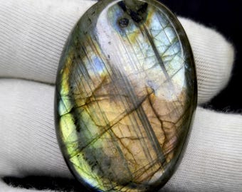 Large Oval Labradorite Cabochon for Jewelry Making (39x27 MM) – Gemstone Supply