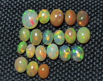 Natural Ethiopian Opal Oval Cabochon Welo Opal Flash Fire Gemstone For Jewelry Design Loose Stone