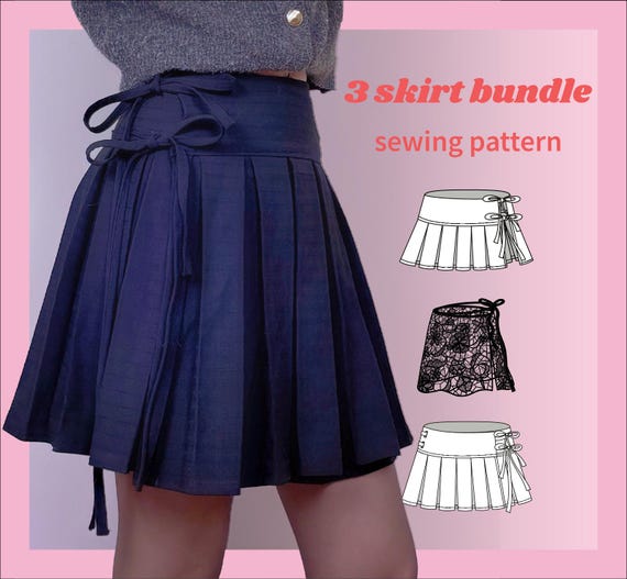 Pleated Skirt, Overskirt, Lace Skirt Sewing Pattern | Sizes: 3XS-3XL | YouTube Video Tutorial | Beginner Friendly