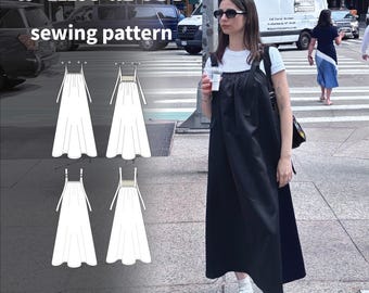 A-line Dress Sewing Pattern | Sizes: XS-3XL | YouTube Tutorial | Beginner Friendly