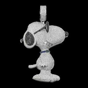 2.80 CT iced out diamant snoopy-hanger cartoon snoopy-hanger diamant iced out cartoon mannen diamanten hanger hiphop diamanten hanger