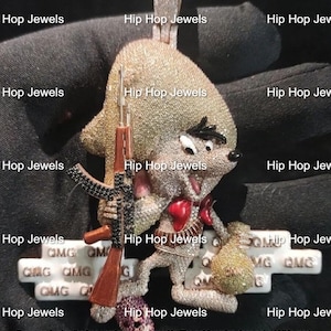 Colgante de dibujos animados con emoji sonriente helado, colgante de dibujos animados con diamantes, colgante de dibujos animados helado, colgante de dibujos animados, colgante de hip hop hecho a mano