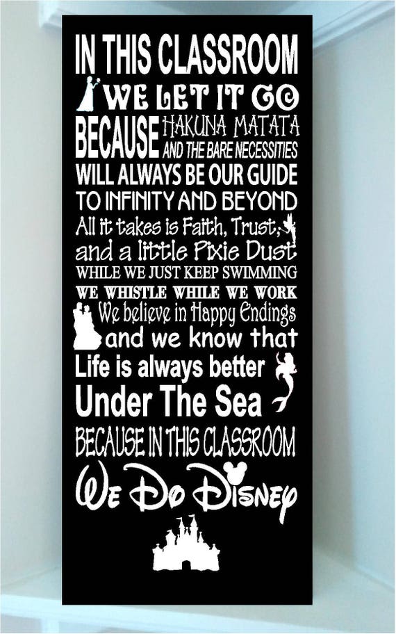 Beautiful Disney Famous Movie Quotes Wooden Classroom Subway Etsy