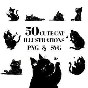 Gatto SVG / Posa del gatto SVG / Gatto carino SVG / Disegno del gatto / Gattino SVG / Gatto e libro / Vettore del gatto / Amanti degli animali / Silhouette del gatto / Gatto per la stampa