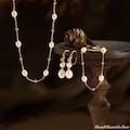 Party Pearl Jewelry Gift Set, Dainty Freshwater Pearl Jewelry Set, Bridal Necklace, Gold 4 Pearls Bracelet, Pearl Earrings, Mothers Day Gift