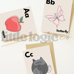 Digital Alphabet Flashcards for Toddlers – Printable ABC Cards, Early Learning, Preschool, Kindergarten, Homeschool Educational Resources