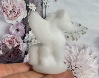 2.3"+ Natural white jade quartz,Unicorn,Skull,Crystal unicorn,Crystal skull,Hand carving,Crystal gift 1PC