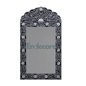 Handmade Bone Inlay Mirror Frame: Decorative Wall Hanging
